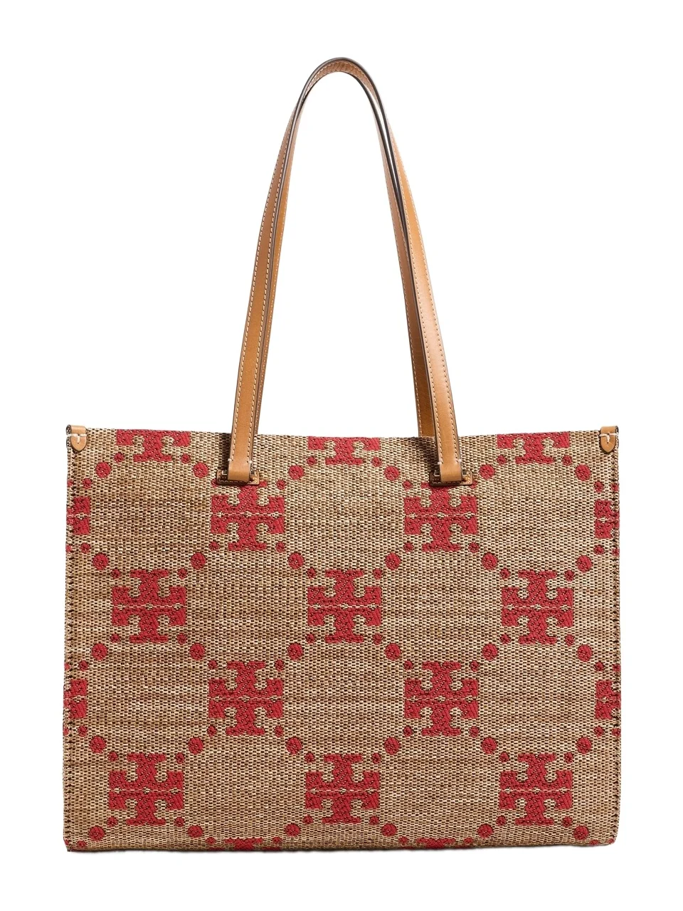 T Monogram Straw Tote