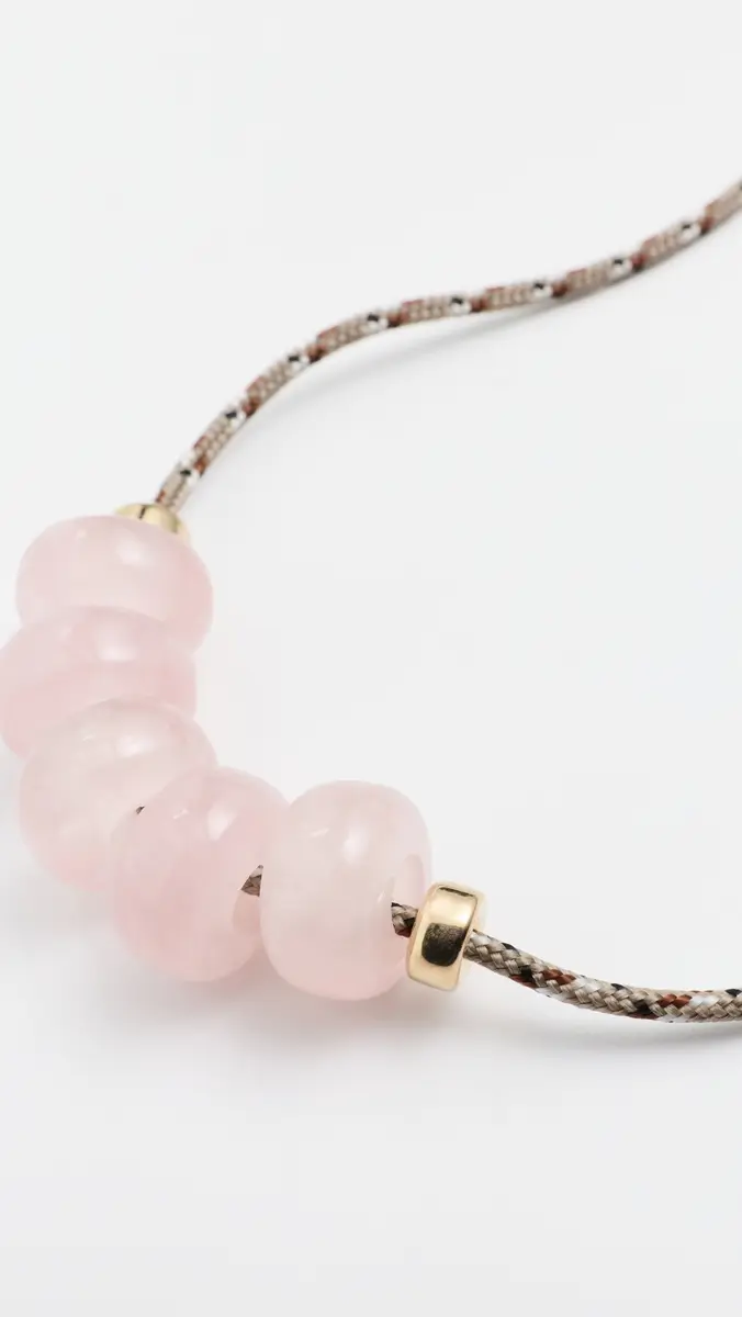 Zoë Chicco 14k Rose Quartz Slider Desert Necklace 14k Yellow Gold One Size | Thumbnail 4