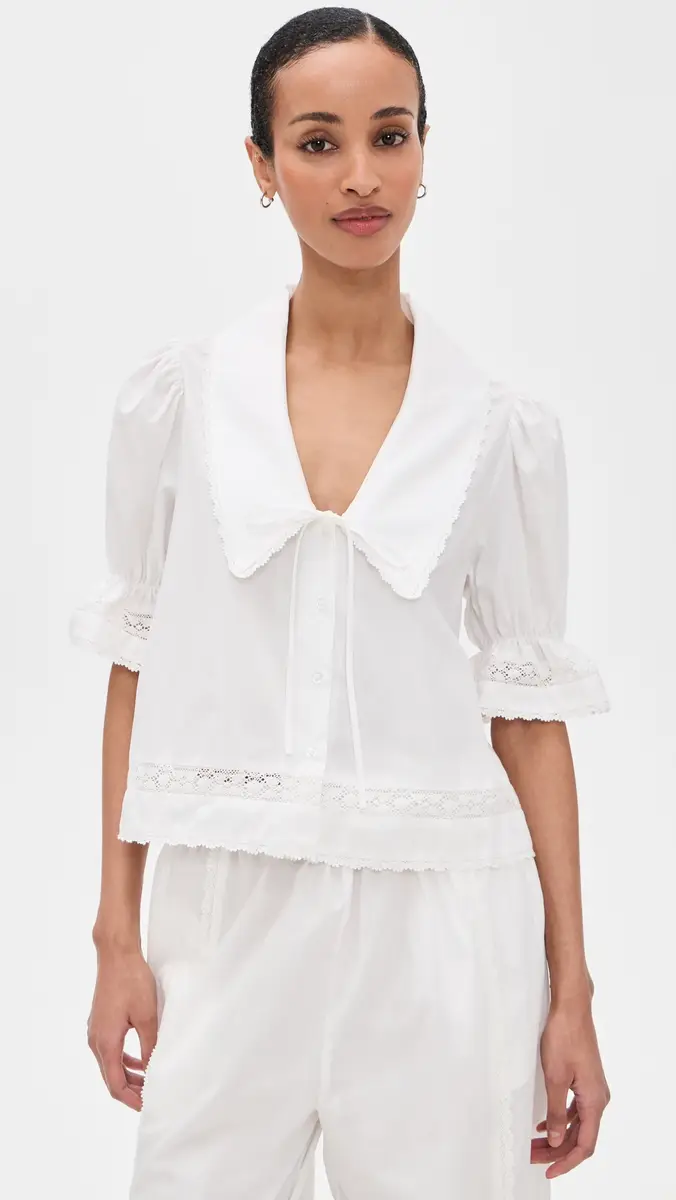 ROAME. Maisie Tie Shirt White | Thumbnail 2 ROAME. Maisie Tie Shirt White | Thumbnail 2