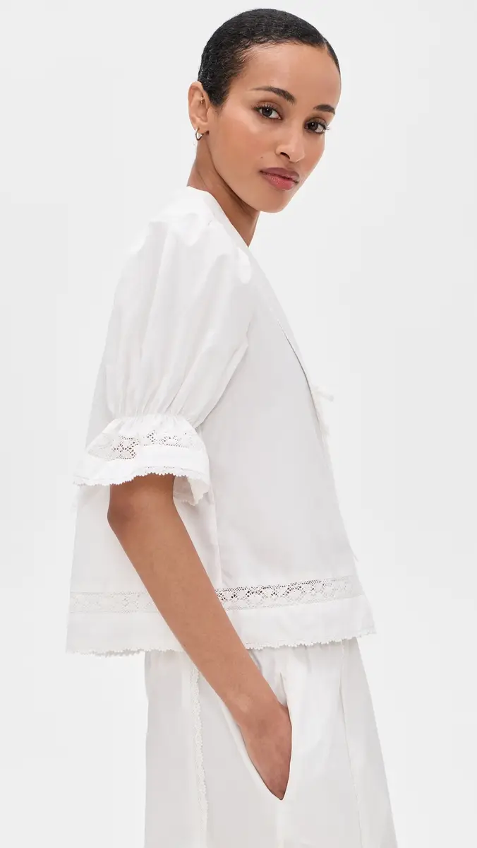 ROAME. Maisie Tie Shirt White | Thumbnail 4 ROAME. Maisie Tie Shirt White | Thumbnail 4