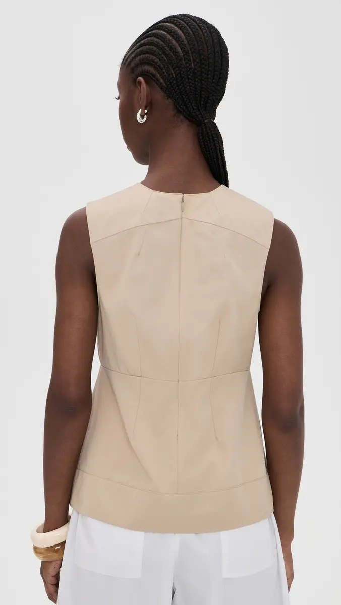Vince Crew Neck Paneled Top Wheatstone | Thumbnail 3 Vince Crew Neck Paneled Top Wheatstone | Thumbnail 3