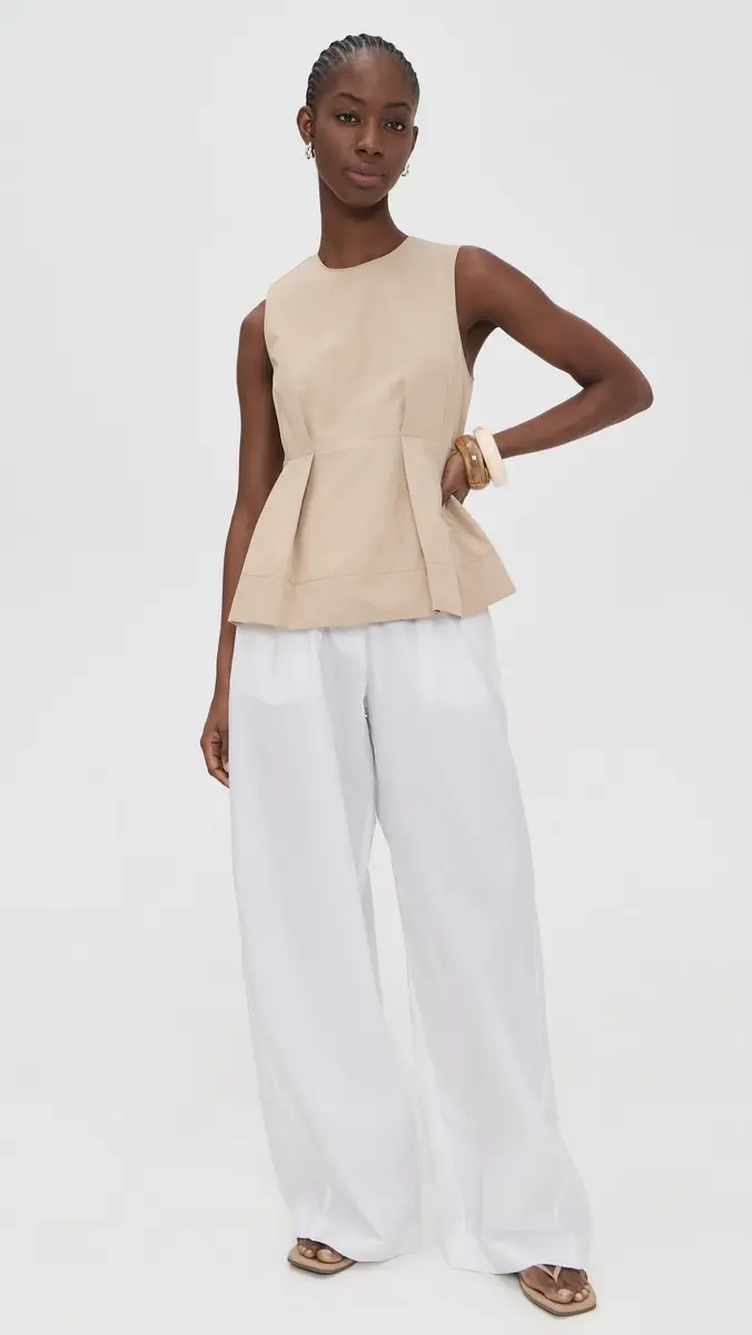 Vince Crew Neck Paneled Top Wheatstone | Thumbnail 5 Vince Crew Neck Paneled Top Wheatstone | Thumbnail 5