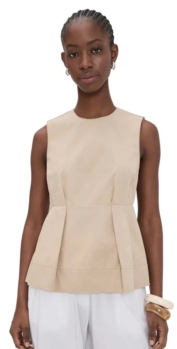 Crew Neck Paneled Top Wheatstone Crew Neck Paneled Top Wheatstone