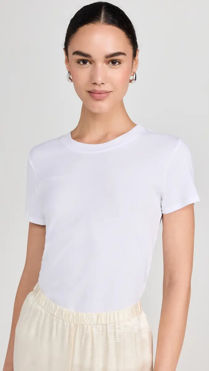 Enza Costa Supima Cotton Perfect Tee White | Thumbnail 2