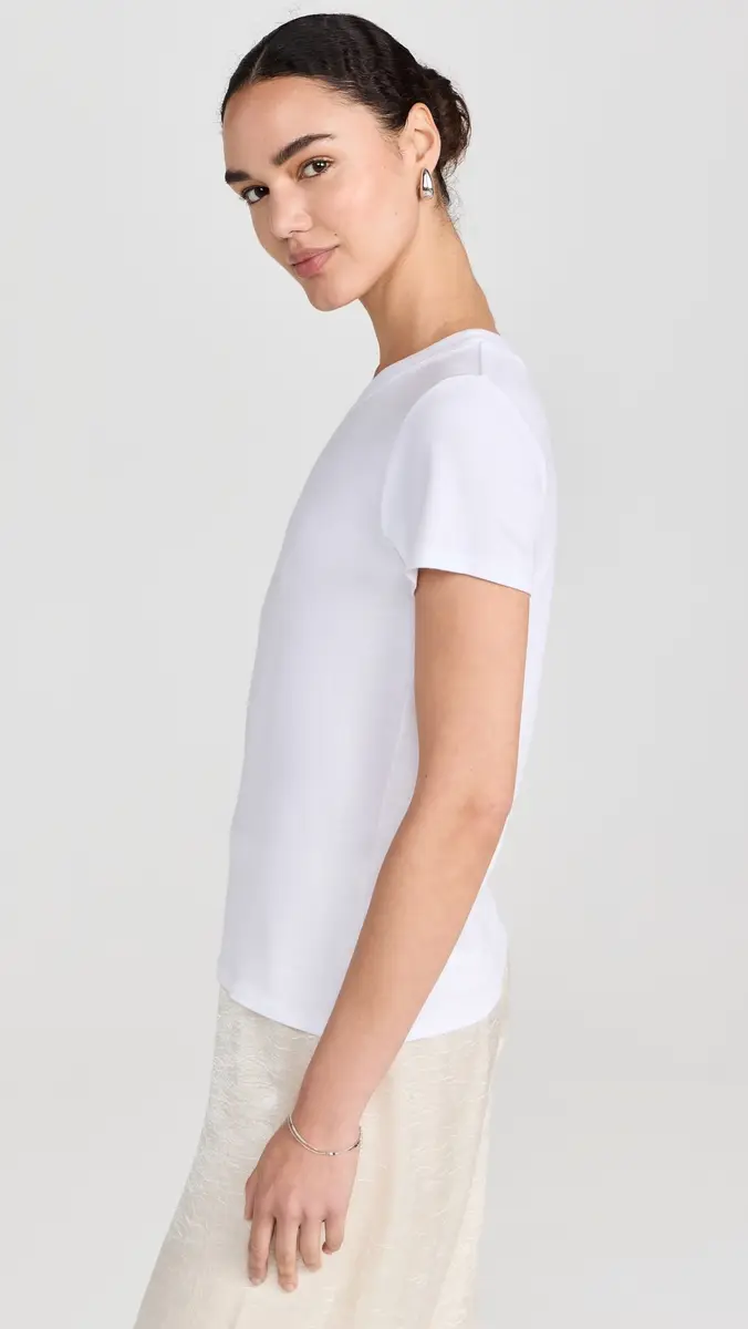 Enza Costa Supima Cotton Perfect Tee White | Thumbnail 4