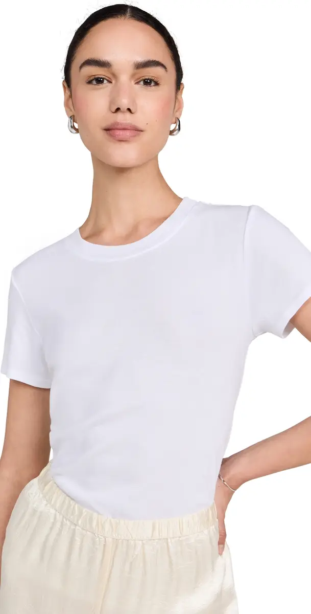 Enza Costa Supima Cotton Perfect Tee White | Image 1 Enza Costa Supima Cotton Perfect Tee White | Image 1