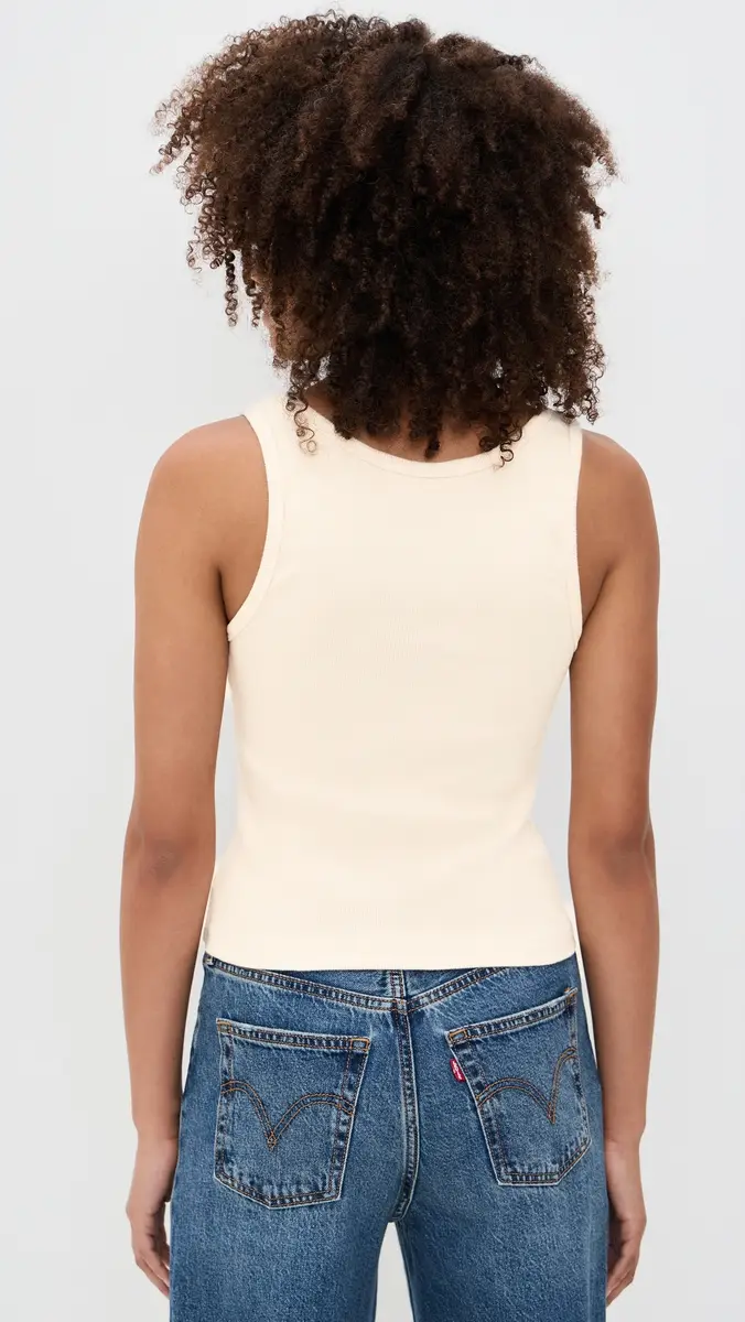 perfectwhitetee tructured Rib V-Neck Tank ugar | Thumbnail 3