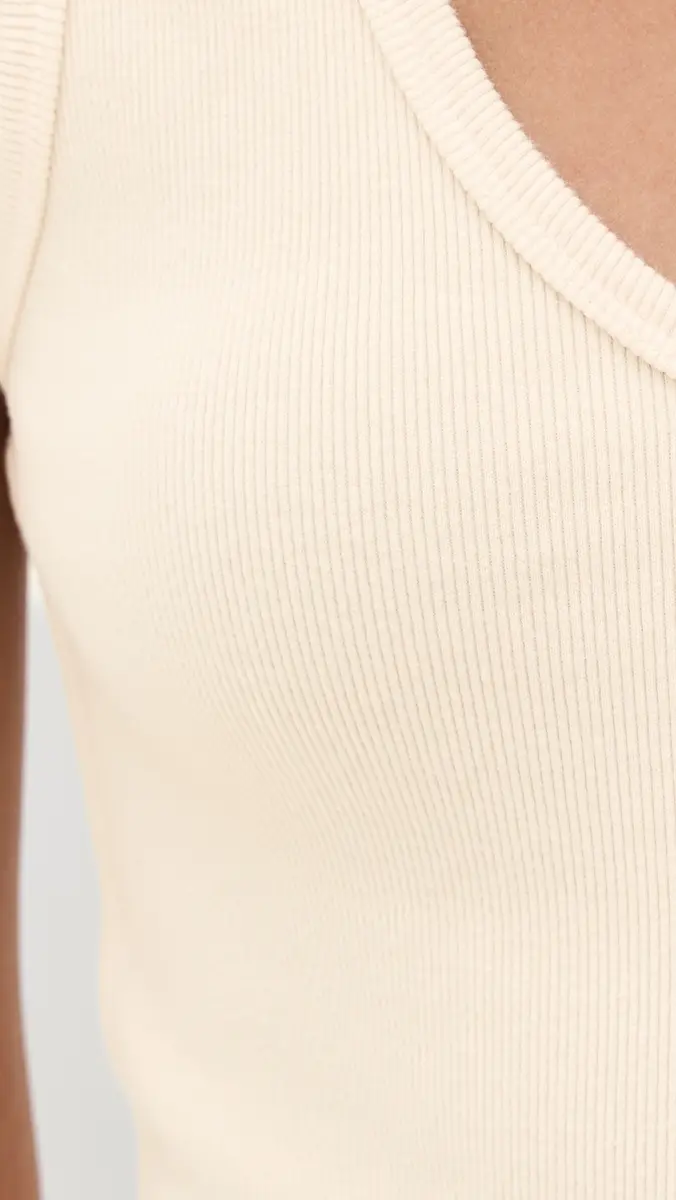 perfectwhitetee tructured Rib V-Neck Tank ugar | Thumbnail 6