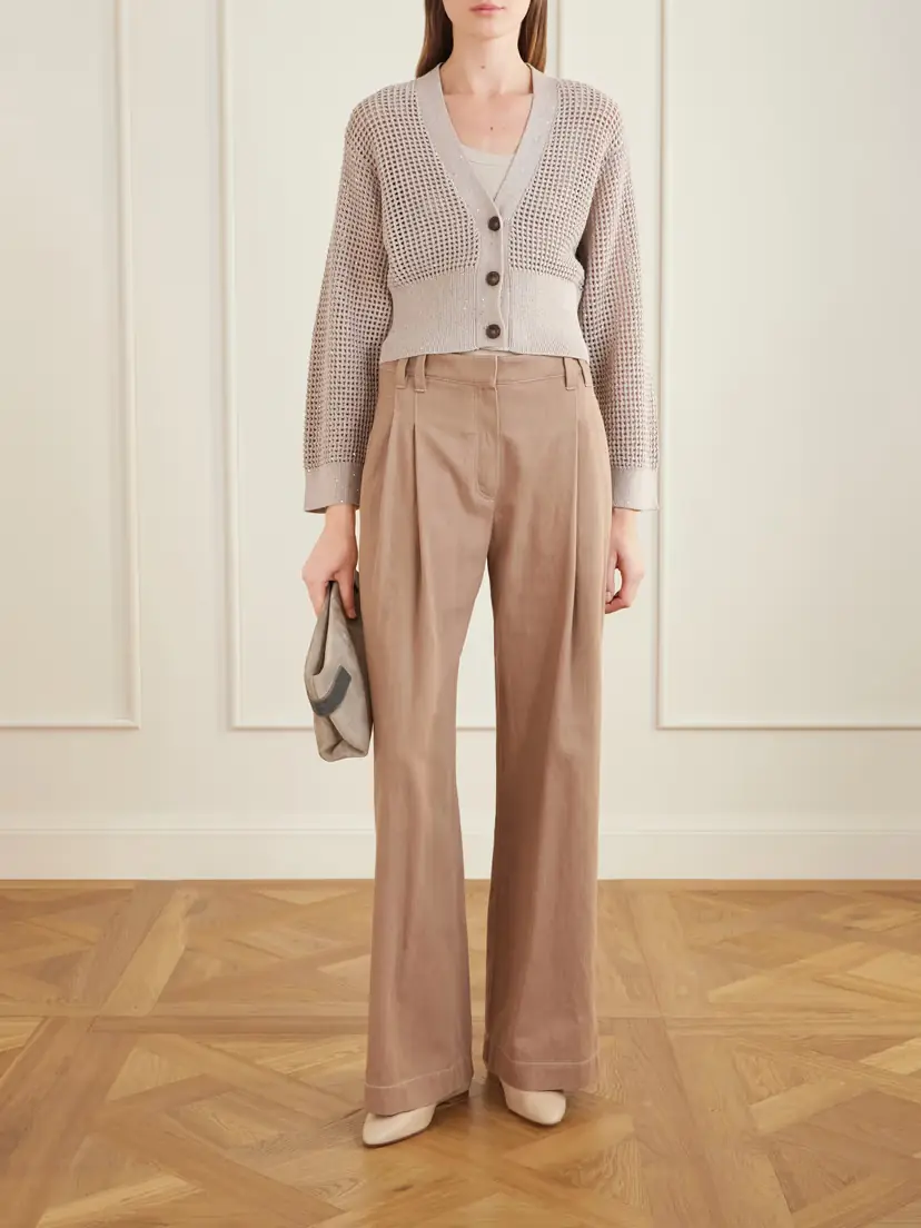 Brunello Cucinelli Sequin-embellished Open-knit Cotton-blend Cardigan | Thumbnail 2 Brunello Cucinelli Sequin-embellished Open-knit Cotton-blend Cardigan | Thumbnail 2