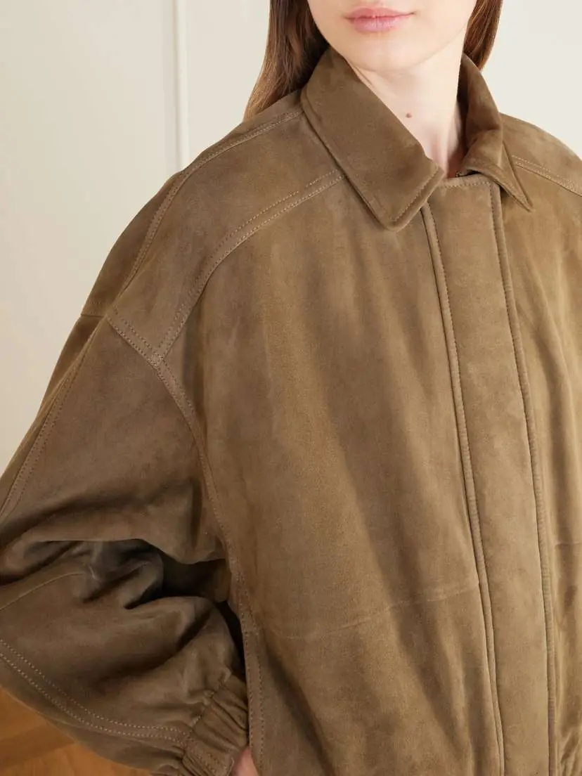 Brunello Cucinelli Paneled Suede Bomber Jacket | Thumbnail 5