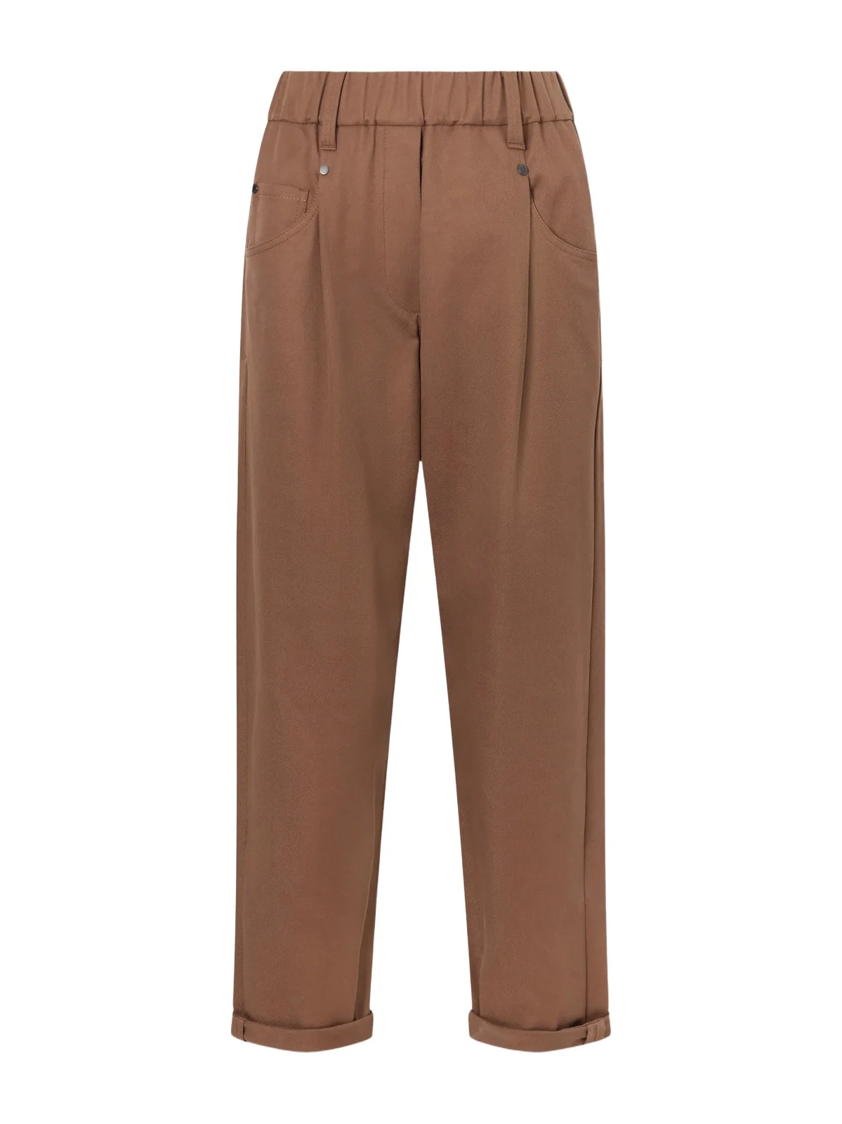 Cotton-blend Twill Straight-leg Pants