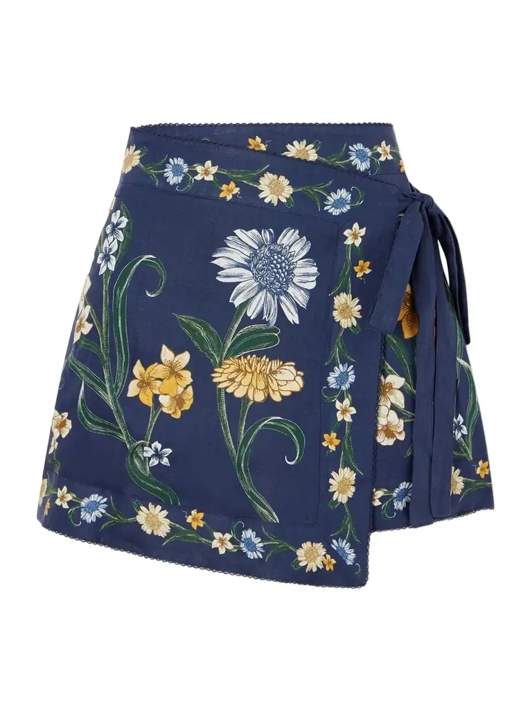 Agua by Agua Bendita Luna Floral-print Linen Pareo | Image 1 Agua by Agua Bendita Luna Floral-print Linen Pareo | Image 1