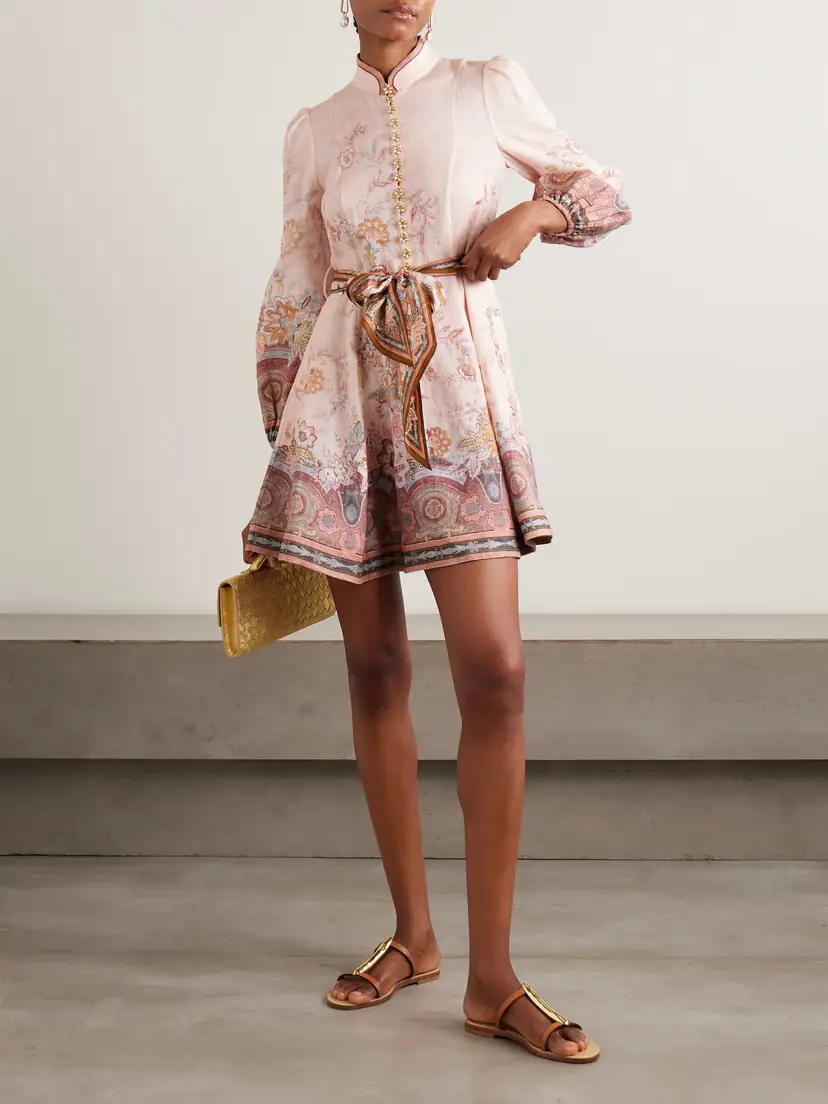 Zimmermann Alchemy Belted Floral-print Linen Mini Dress | Thumbnail 2 Zimmermann Alchemy Belted Floral-print Linen Mini Dress | Thumbnail 2