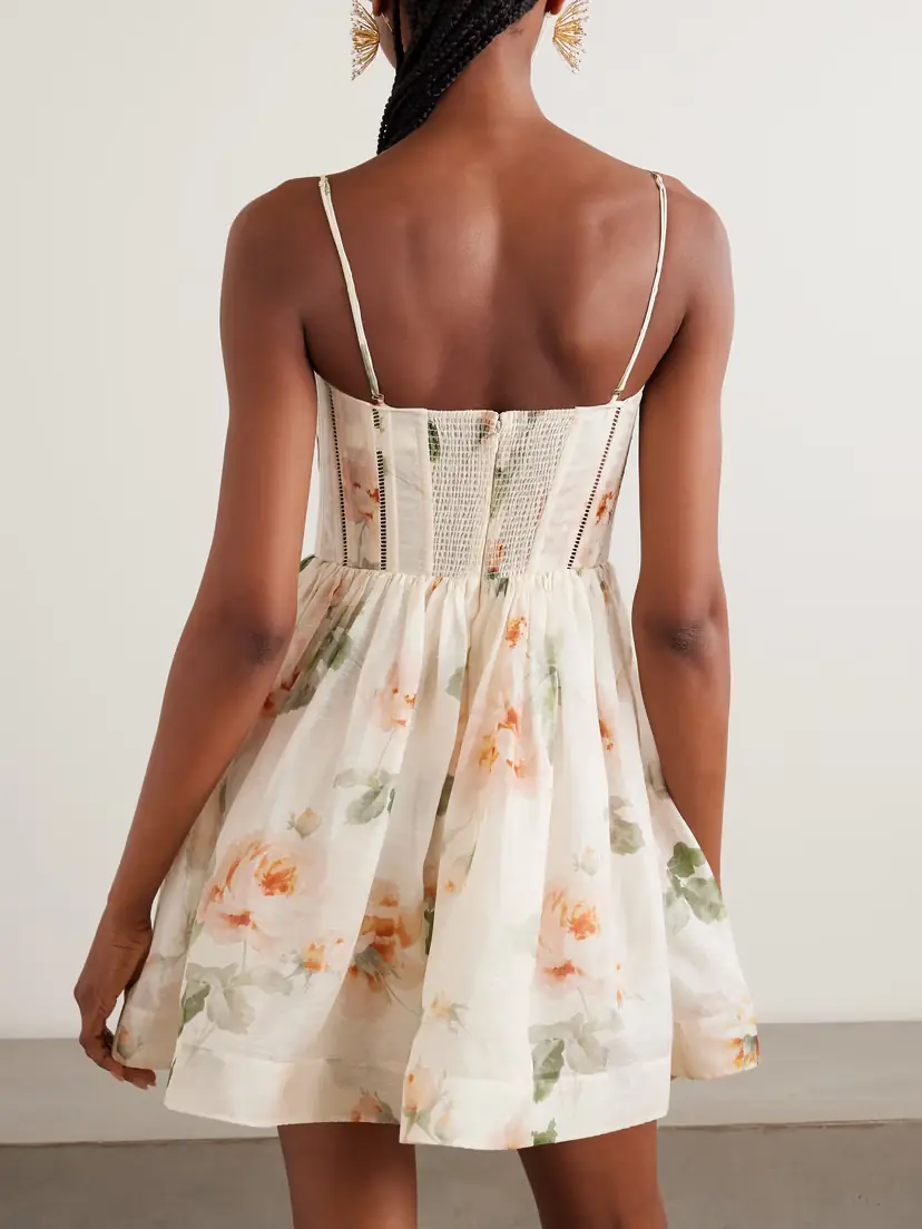 Zimmermann Carousel Floral-print Linen And Silk-blend Mini Dress | Thumbnail 3