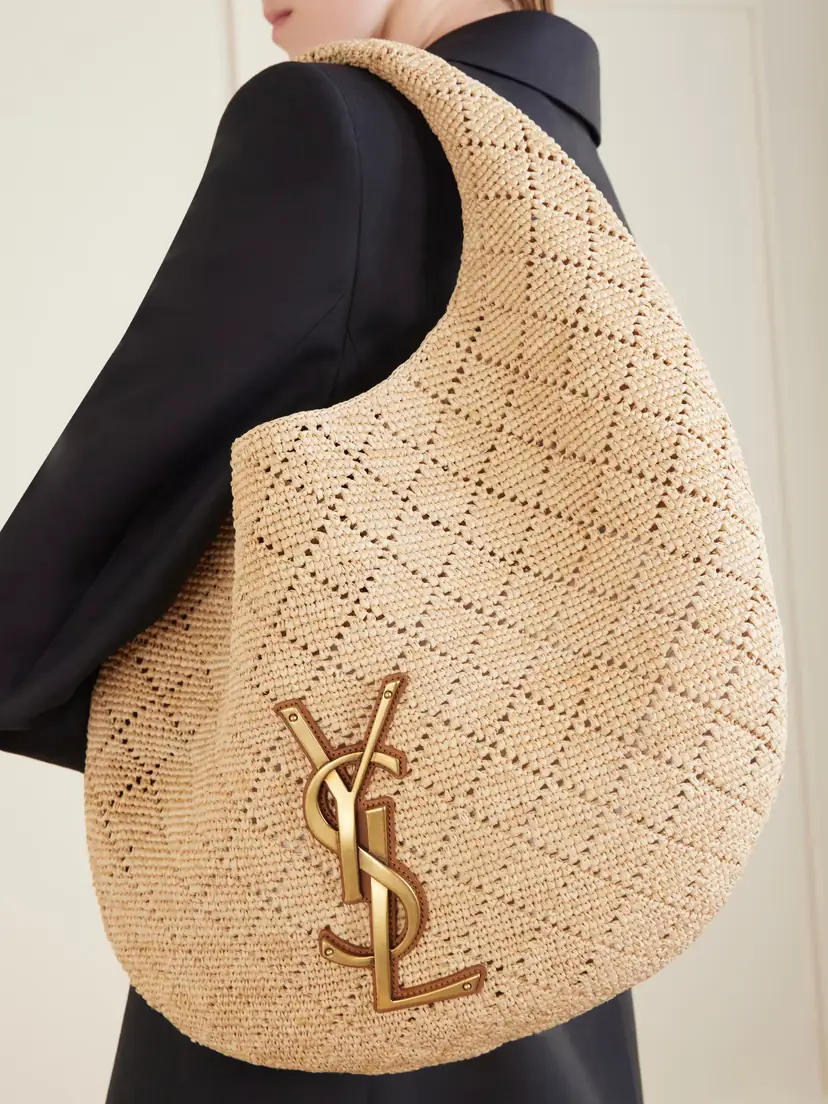 Saint Laurent Icare Cassandre-embellished Woven Raffia Shoulder Bag | Thumbnail 2 Saint Laurent Icare Cassandre-embellished Woven Raffia Shoulder Bag | Thumbnail 2