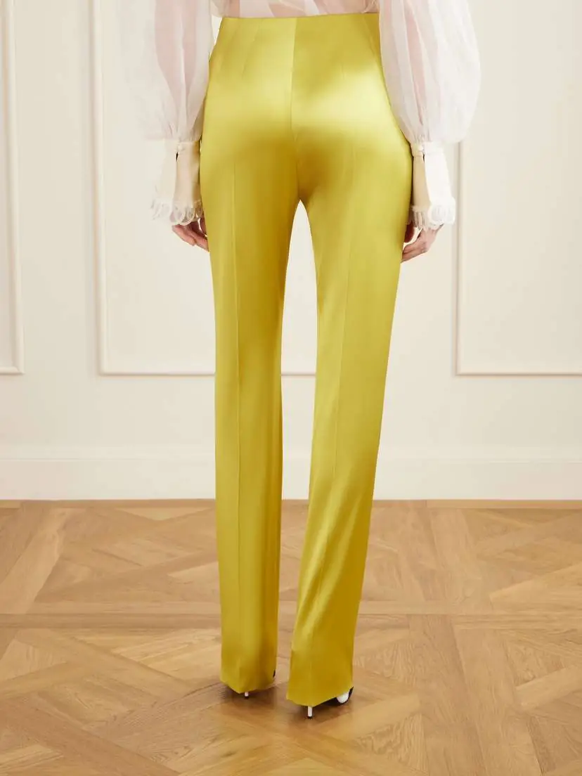 Valentino Garavani Silk-blend Duchesse Straight-leg Pants | Thumbnail 3 Valentino Garavani Silk-blend Duchesse Straight-leg Pants | Thumbnail 3