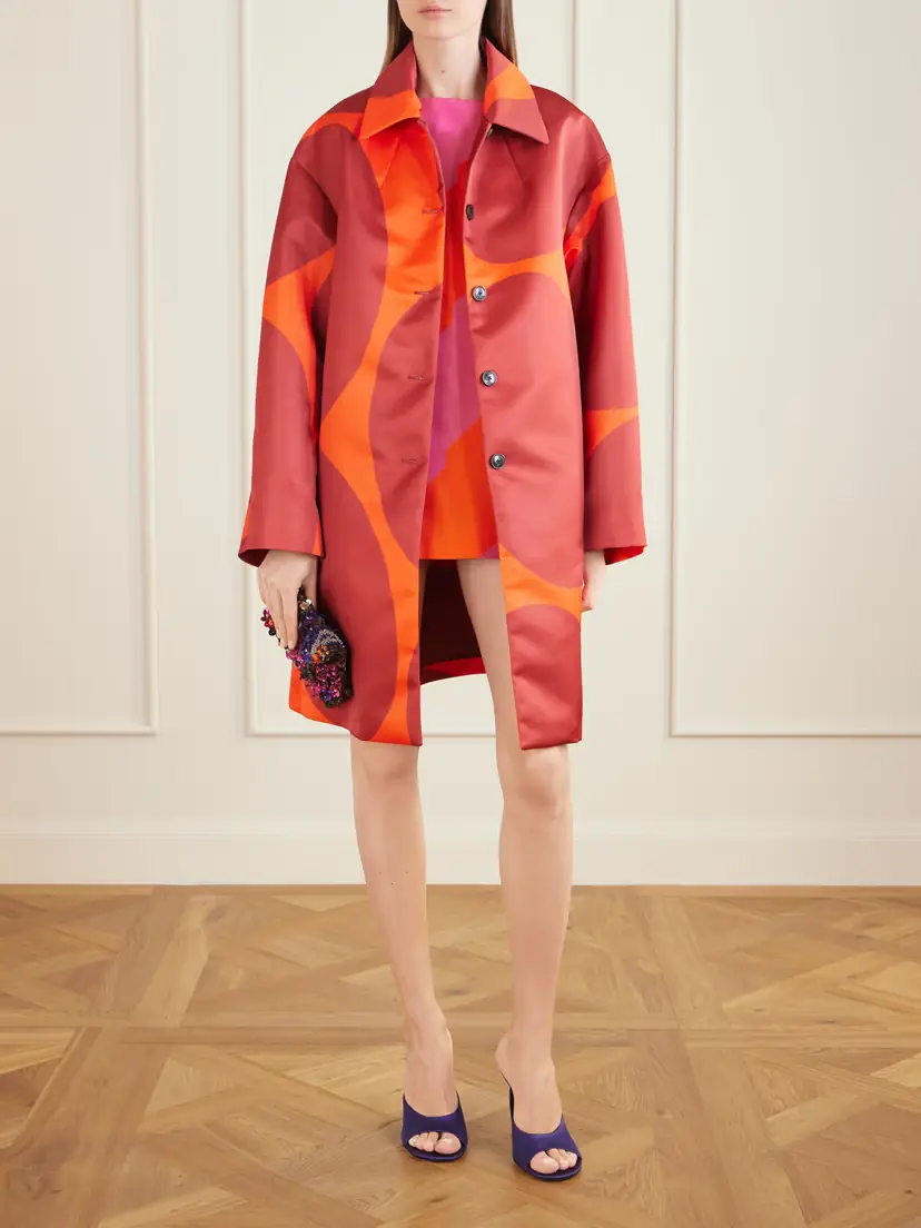 Dries Van Noten Polka-dot Duchesse Satin Coat | Thumbnail 2 Dries Van Noten Polka-dot Duchesse Satin Coat | Thumbnail 2