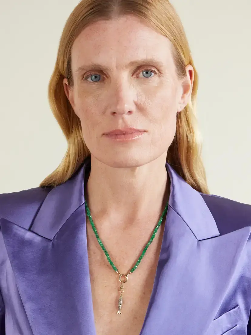 Lucy Delius Dinky Fish 14-karat Gold, Emerald And Diamond Necklace | Thumbnail 2 Lucy Delius Dinky Fish 14-karat Gold, Emerald And Diamond Necklace | Thumbnail 2