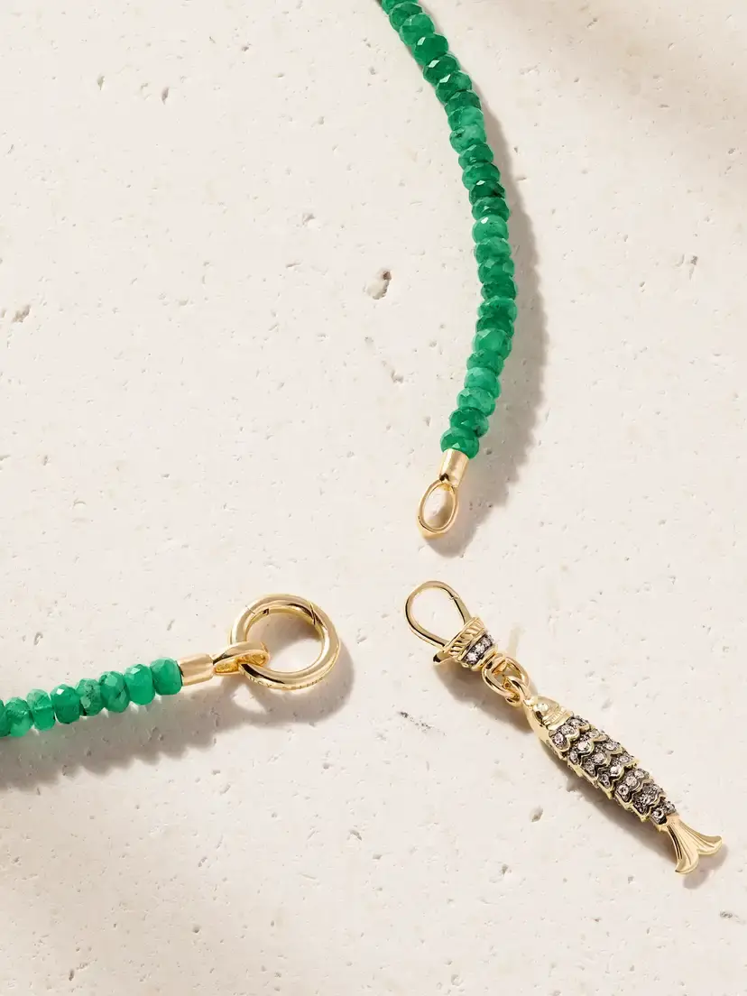 Lucy Delius Dinky Fish 14-karat Gold, Emerald And Diamond Necklace | Thumbnail 3 Lucy Delius Dinky Fish 14-karat Gold, Emerald And Diamond Necklace | Thumbnail 3