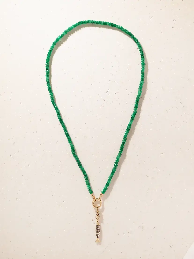 Lucy Delius Dinky Fish 14-karat Gold, Emerald And Diamond Necklace | Thumbnail 4 Lucy Delius Dinky Fish 14-karat Gold, Emerald And Diamond Necklace | Thumbnail 4