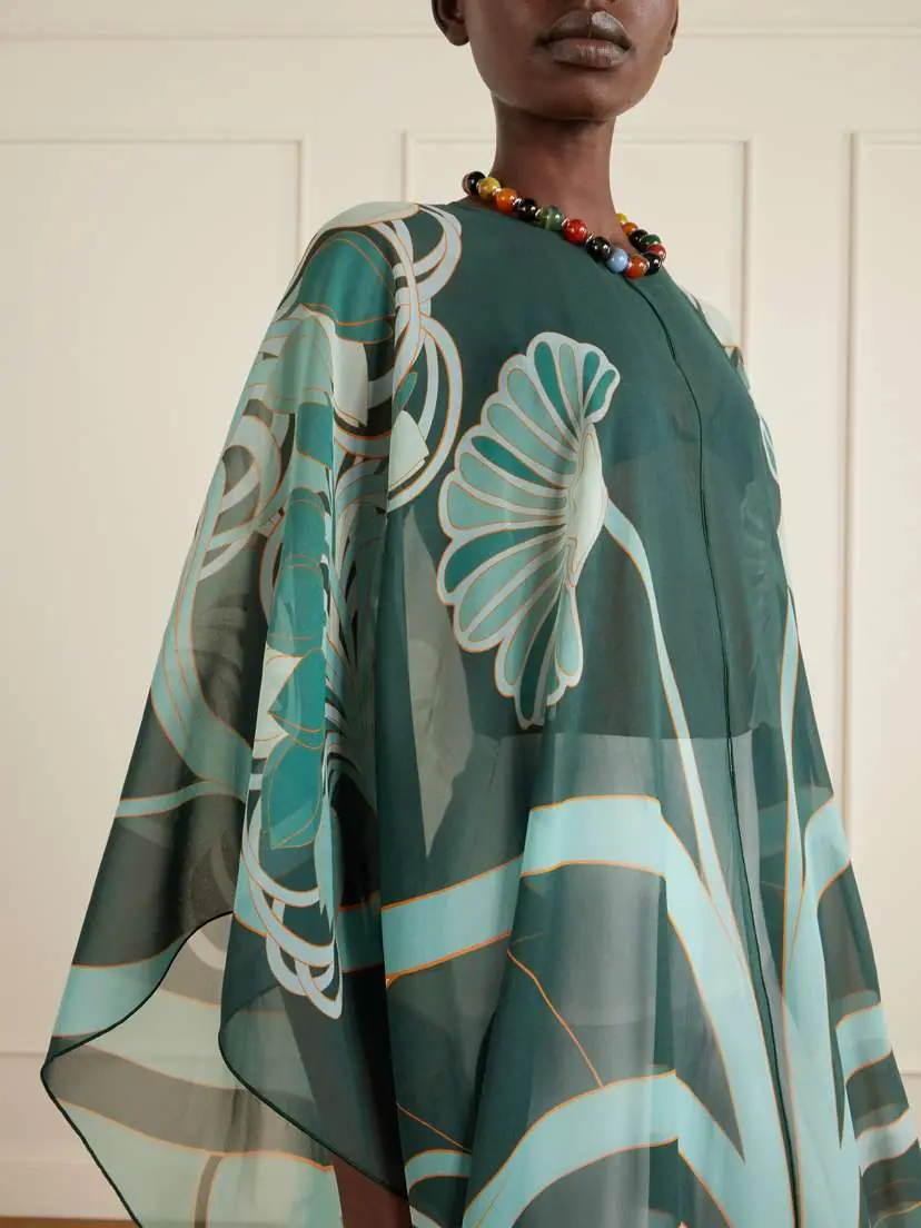 La DoubleJ Maria Printed Silk-georgette Cape | Thumbnail 4 La DoubleJ Maria Printed Silk-georgette Cape | Thumbnail 4