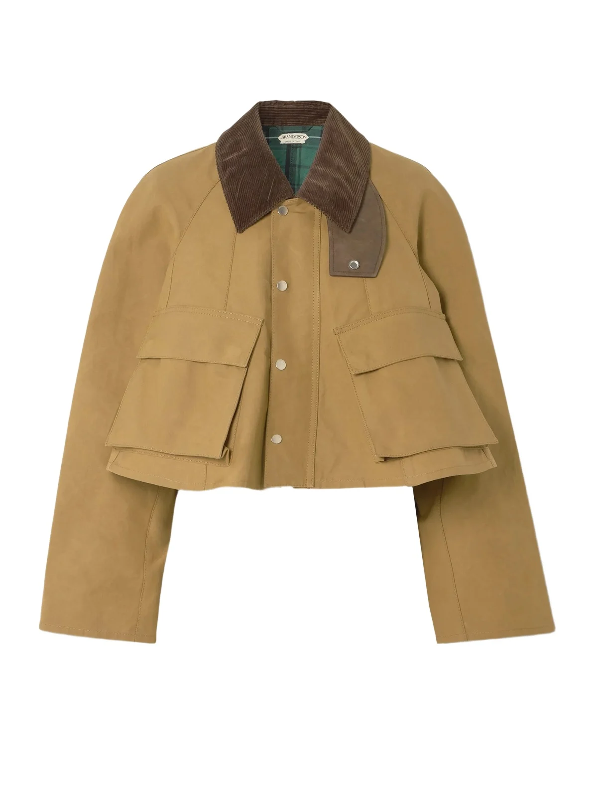 Cropped Corduroy-trimmed Waxed-cotton Jacket Cropped Corduroy-trimmed Waxed-cotton Jacket