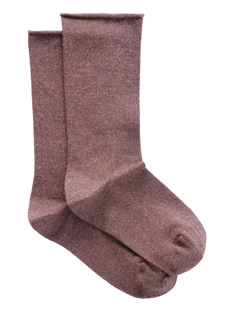 Metallic Cashmere-blend Ankle Socks