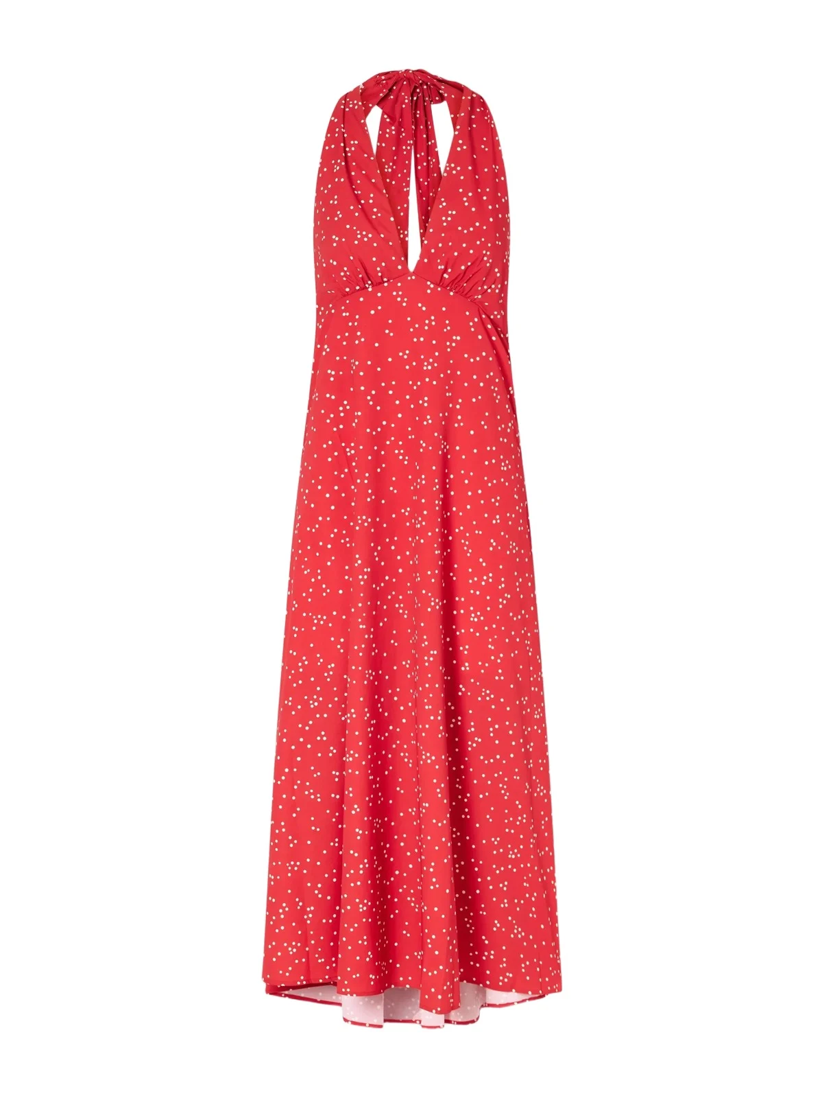 Faithfull Jennah Polka-dot Recycled-crepe Halterneck Midi Dress