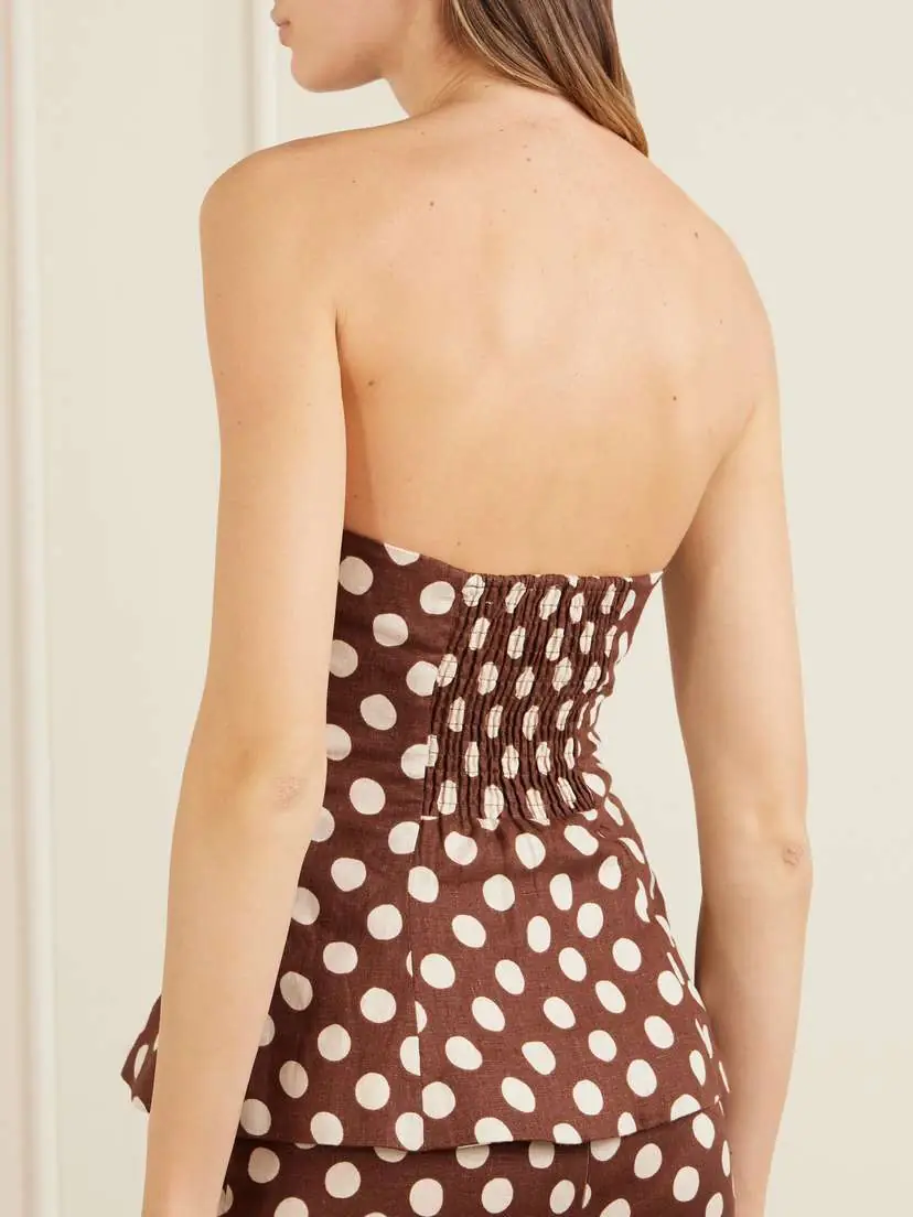 Faithfull Petro Strapless Polka-dot Linen Top | Thumbnail 3 Faithfull Petro Strapless Polka-dot Linen Top | Thumbnail 3