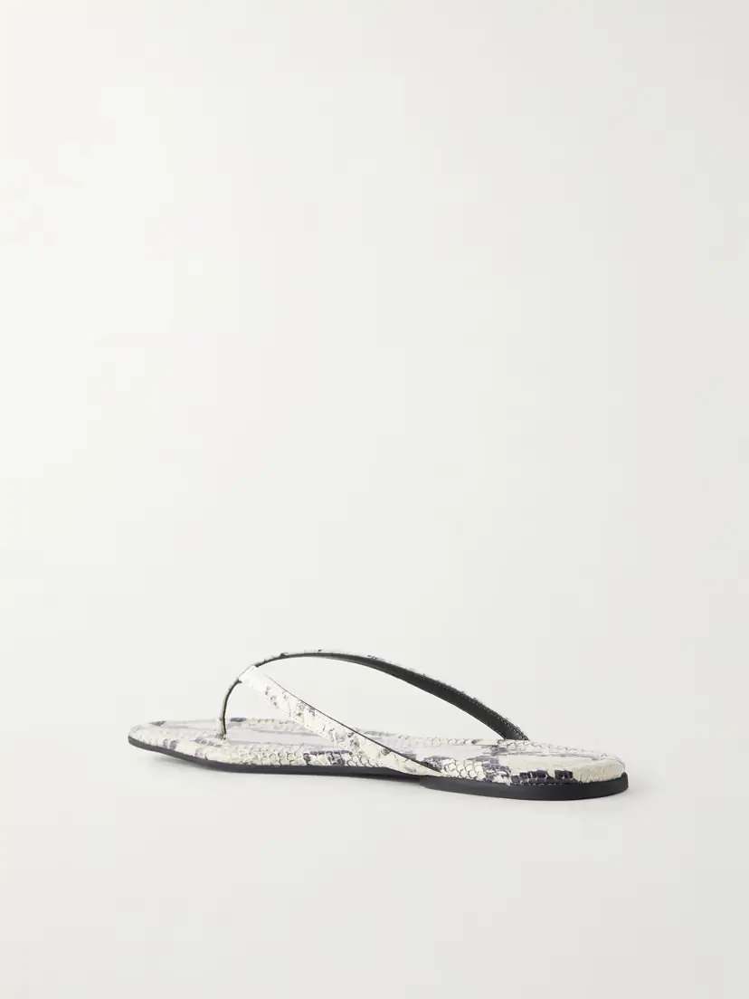 Staud Freja Snake-embossed Leather Flip Flops | Thumbnail 3