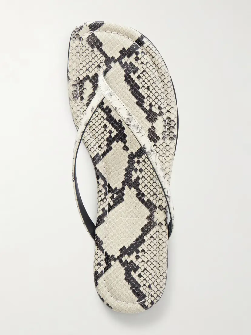 Staud Freja Snake-embossed Leather Flip Flops | Thumbnail 6