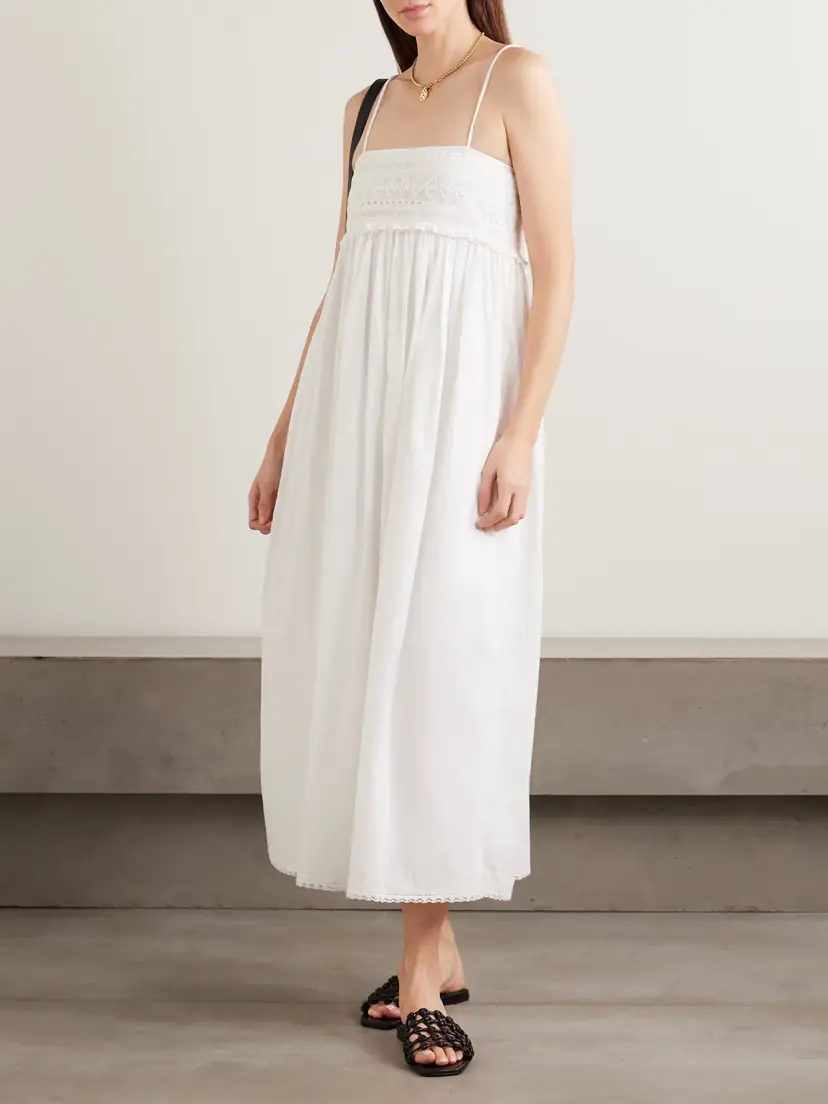Posse Danielle Lace-trimmed Cotton Midi Dress | Thumbnail 2