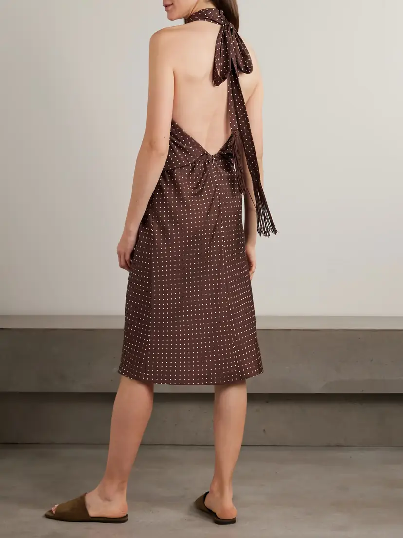 Posse Phoebe Polka-dot Tencel™ Lyocell Halterneck Midi Dress | Thumbnail 3 Posse Phoebe Polka-dot Tencel™ Lyocell Halterneck Midi Dress | Thumbnail 3