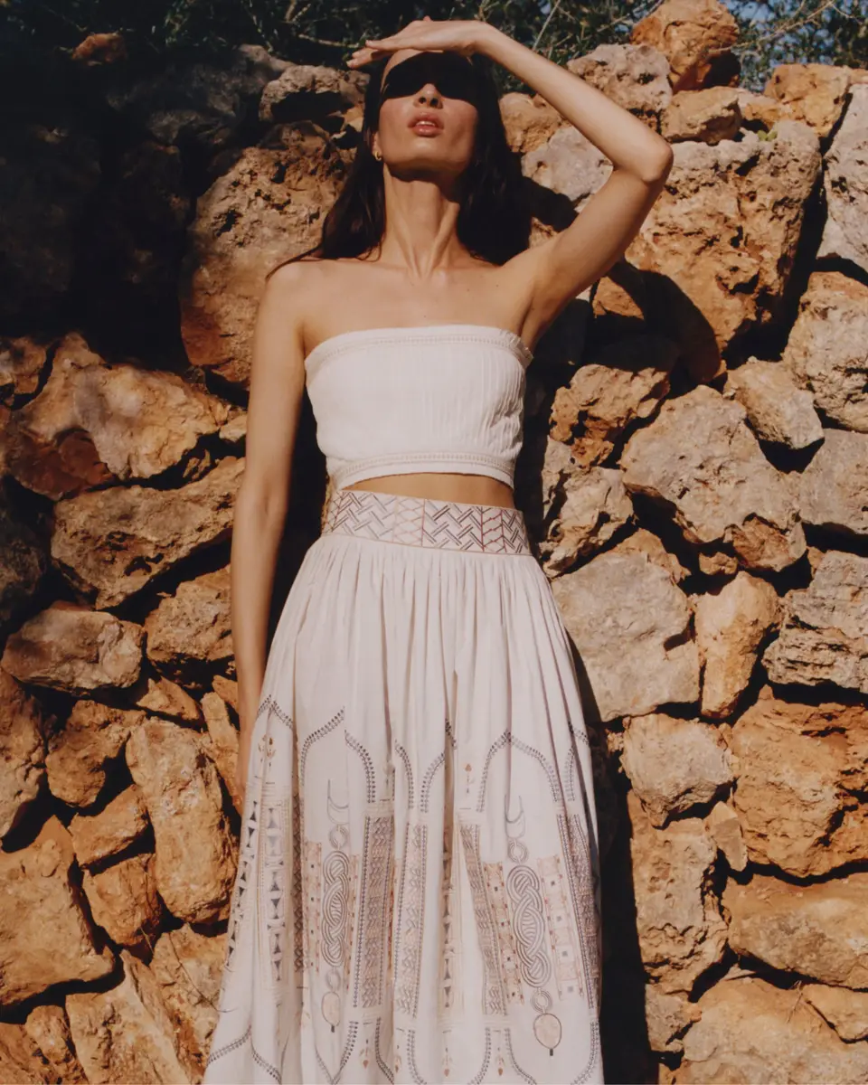 Emporio Sirenuse Ombretta Skirt with Lace Embroidery | Thumbnail 6