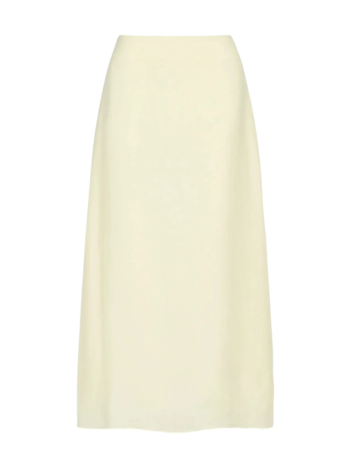 A-Line Midi Skirt in Fluid Linen Shirting