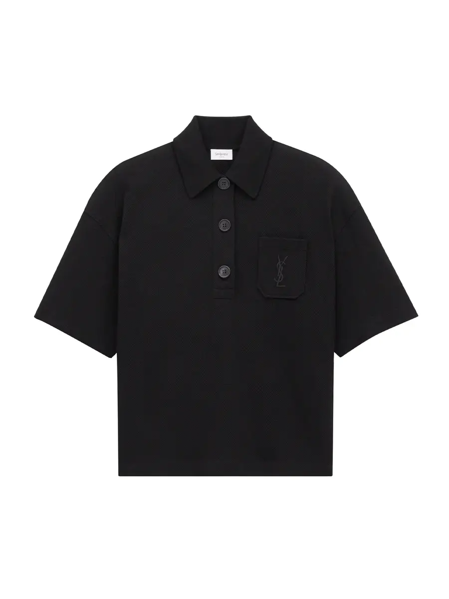 Saint Laurent Cotton Piqué Cassandre Polo | Image 1 Saint Laurent Cotton Piqué Cassandre Polo | Image 1