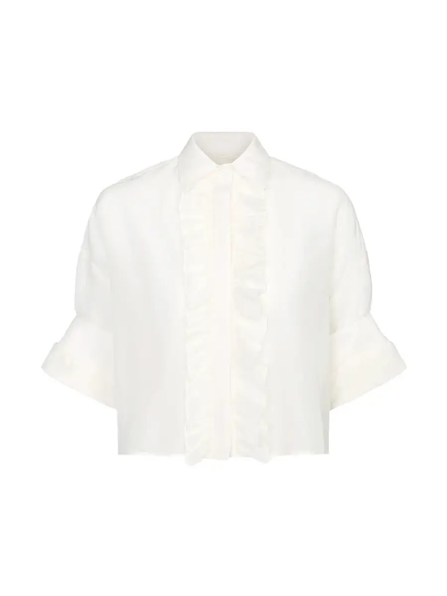 TWP Cotton Silk Organza Next Ex Shirt with Ruffle | Image 1 TWP Cotton Silk Organza Next Ex Shirt with Ruffle | Image 1