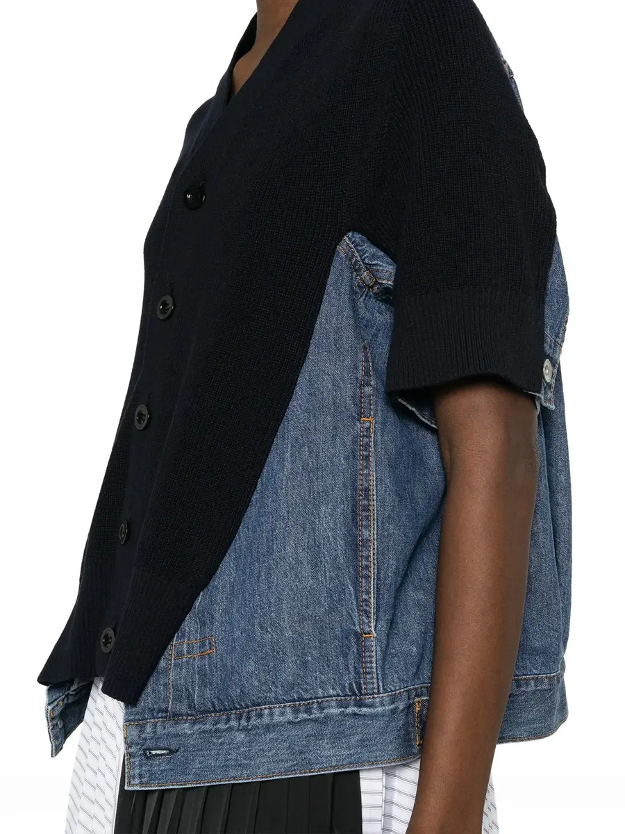 Sacai Denim x Knit Short Sleeve Cardigan | Thumbnail 5 Sacai Denim x Knit Short Sleeve Cardigan | Thumbnail 5