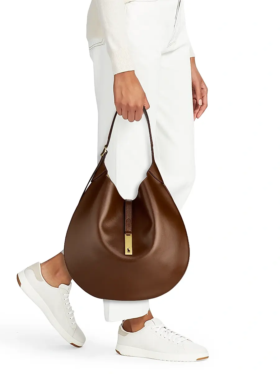 Polo Ralph Lauren Women's Polo ID Leather Shoulder Bag - Acorn | Thumbnail 2