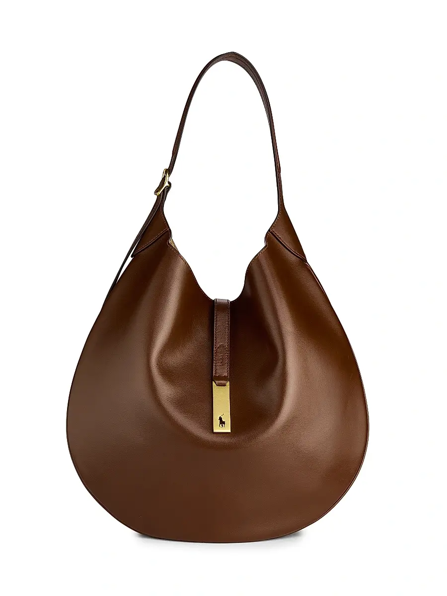 Women's Polo ID Leather Shoulder Bag - Acorn Women's Polo ID Leather Shoulder Bag - Acorn