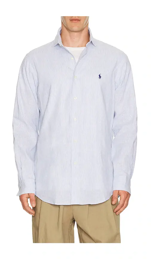 Polo Ralph Lauren Long Sleeve Stretch Linen Sport Shirt Stripe | Thumbnail 6