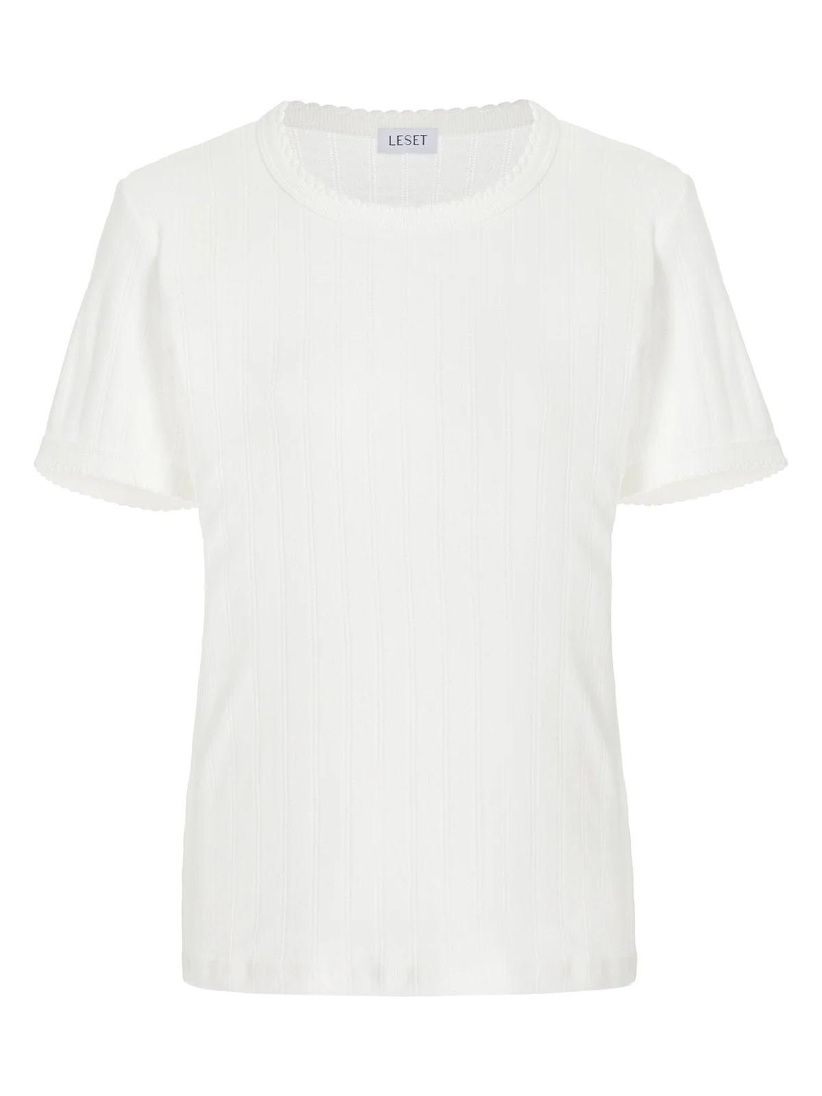 LESET Pointelle-Knit Cotton T-Shirt