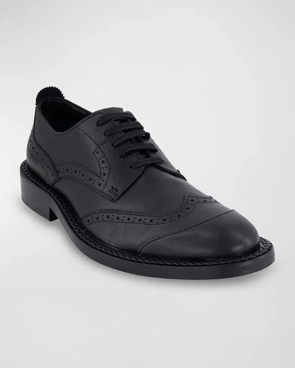 Karl Lagerfeld Paris Men's Braided Welt Wingtip Derby Shoes | Thumbnail 2 Karl Lagerfeld Paris Men's Braided Welt Wingtip Derby Shoes | Thumbnail 2