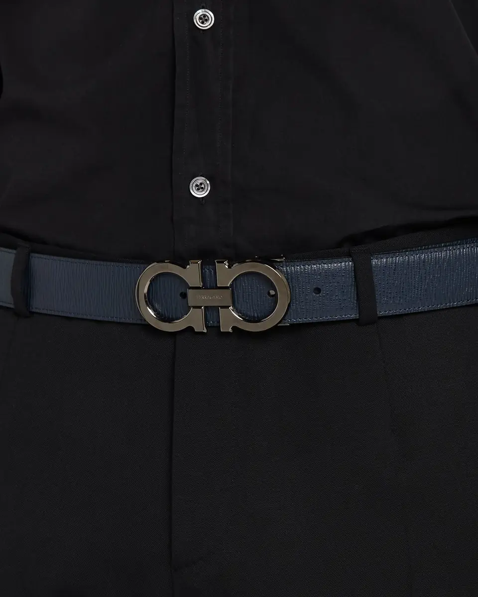 Ferragamo Men's Reversible Leather Gancini-Buckle Belt | Thumbnail 4 Ferragamo Men's Reversible Leather Gancini-Buckle Belt | Thumbnail 4
