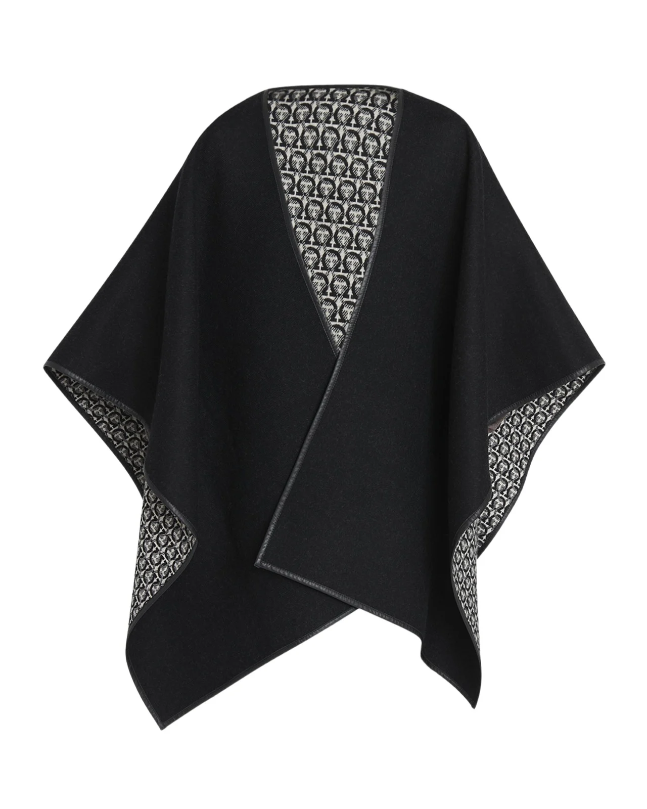 Ferragamo Gancini Wool & Leather Cape