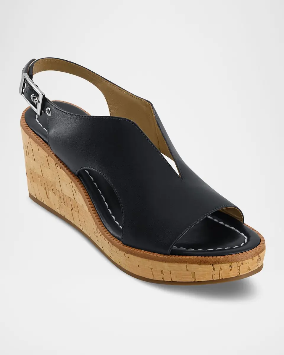 Bernardo Kuarta Leather Cork Wedge Sandals | Thumbnail 2