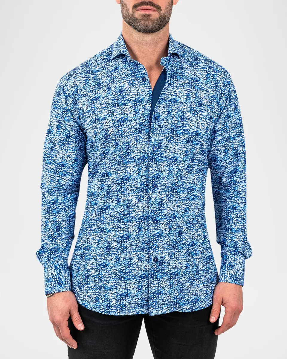 Maceoo Men's Einstein Ice Cube-Print Stretch Dress Shirt | Thumbnail 3 Maceoo Men's Einstein Ice Cube-Print Stretch Dress Shirt | Thumbnail 3