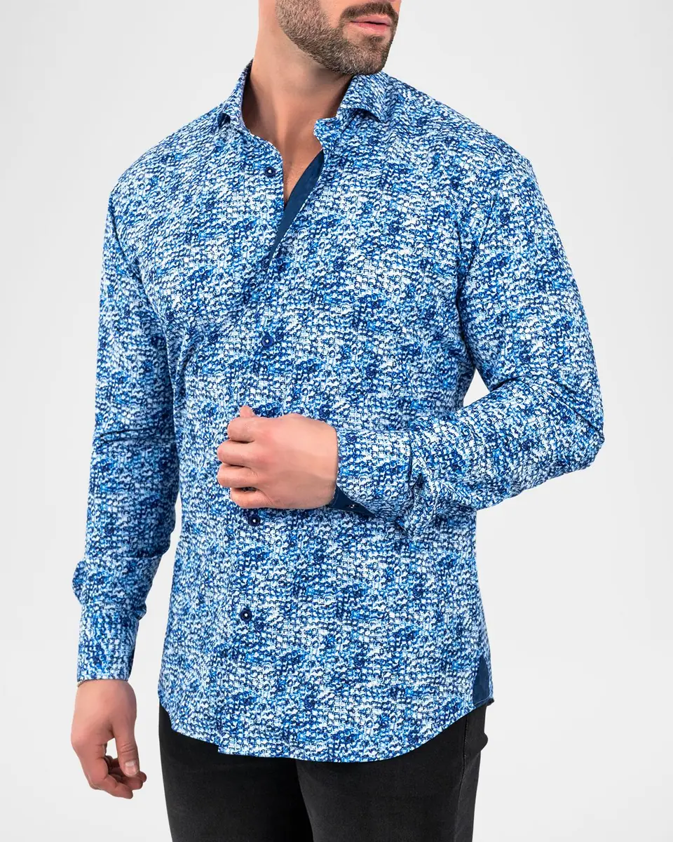 Maceoo Men's Einstein Ice Cube-Print Stretch Dress Shirt | Thumbnail 6 Maceoo Men's Einstein Ice Cube-Print Stretch Dress Shirt | Thumbnail 6