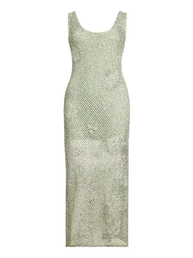 Liliana Embroidered Crochet Midi Dress
