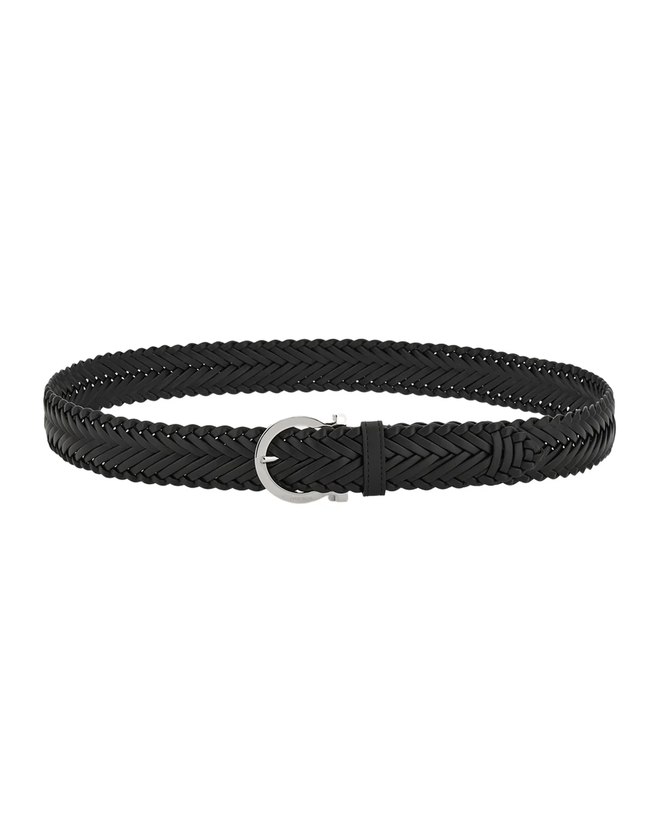 Ferragamo Men's Gancini-Buckle Woven Leather Belt